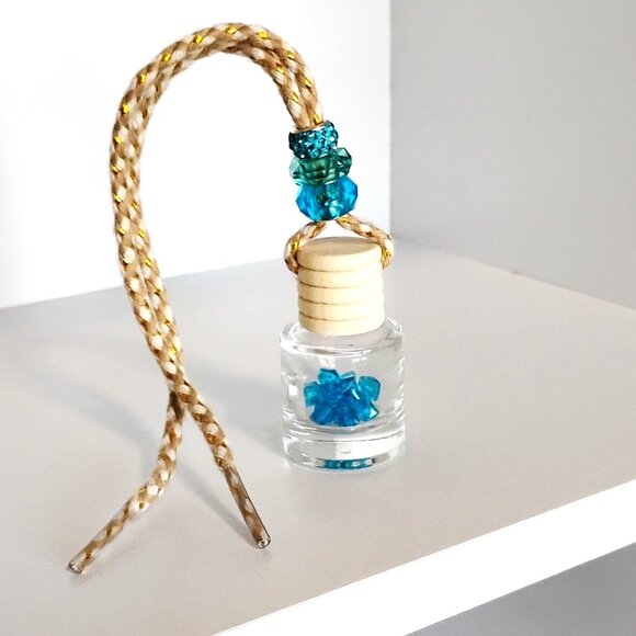 CAR Closet Air Freshener Refillable Fragrance Oil Hanging Bottle Turquoise - Picture 2 of 2